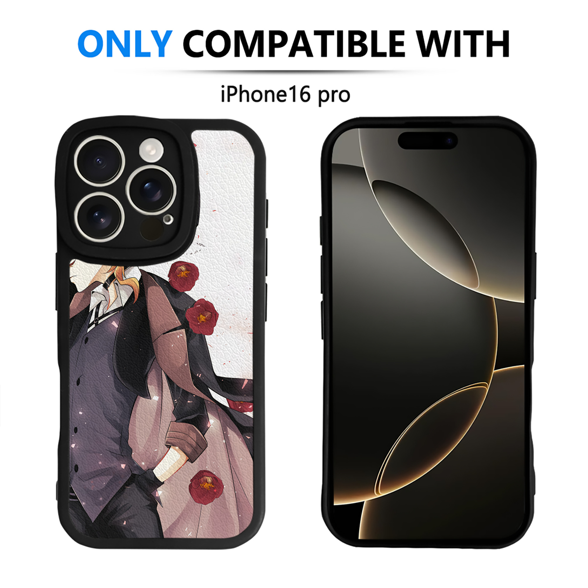 （画像用） 文豪ストレイドッグス Bungo Stray Dogs 【iPhone 16シリーズ対応】シリコンスマホケース（レザー調） 材質：シリコン